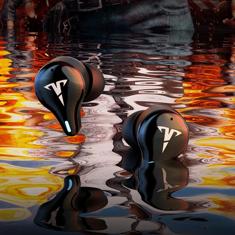 Căști TWS Bluetooth V5.1 8D Stereo cu latență scăzută Căști fără fir Căști pentru muzică cu microfon pentru jocuri