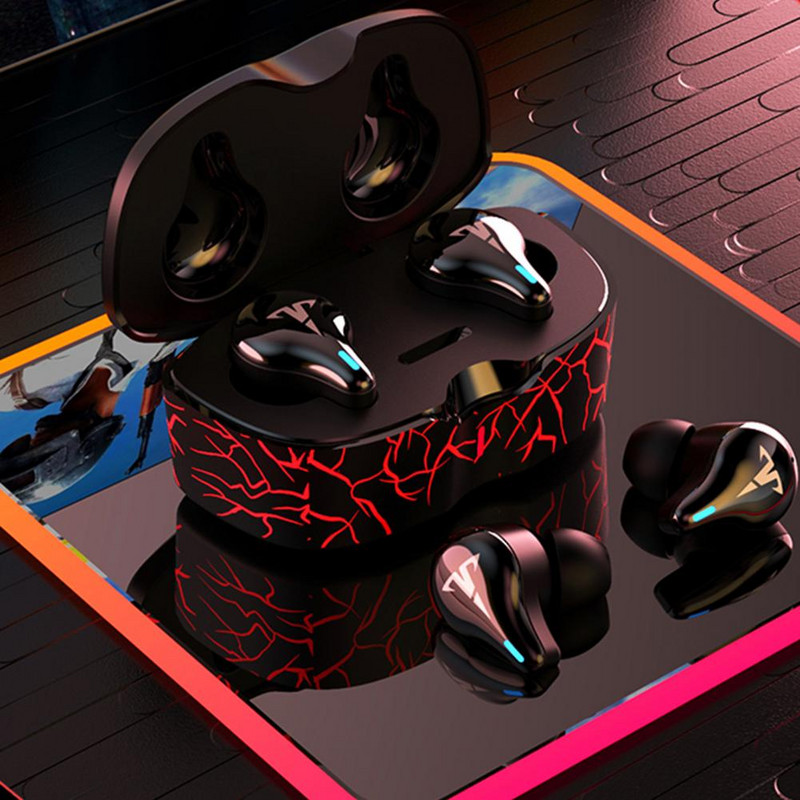 Căști TWS Bluetooth V5.1 8D Stereo cu latență scăzută Căști fără fir Căști pentru muzică cu microfon pentru jocuri