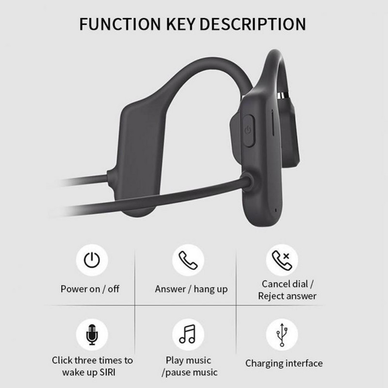 Căști DYY-1, alergare sportivă, ciclism fără fir, conducție osoasă, căști Bluetooth fără ureche, lungi pentru a fi rezistente la transpirație și la apă