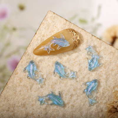 100 buc. Brelocuri pentru unghii cu pește Koi clar sclipici 3D acrilic pentru decorațiuni pentru unghii Accesorii drăguțe pentru decorațiuni pentru manichiură Strass