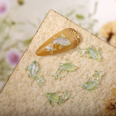 100 buc. Brelocuri pentru unghii cu pește Koi clar sclipici 3D acrilic pentru decorațiuni pentru unghii Accesorii drăguțe pentru decorațiuni pentru manichiură Strass