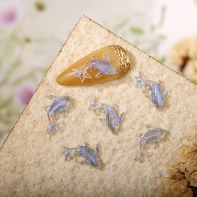 100 buc. Brelocuri pentru unghii cu pește Koi clar sclipici 3D acrilic pentru decorațiuni pentru unghii Accesorii drăguțe pentru decorațiuni pentru manichiură Strass