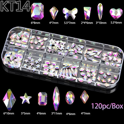1 kutija Stakleni dodaci za nokte Miješani stil SS04-SS16 Nail Art Decoration Charms Rhinestones Pribor za nokte Set dekoracija za manikuru