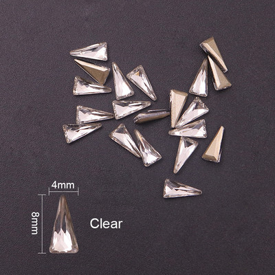 50 vnt. ilgo trikampio straso nagų dailės dekoravimo krištoliniai akmenys brangakmeniai blizgantys strėlės nagai aksesuarai krištoliniai manikiūro dekoro reikmenys