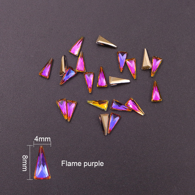 50 vnt. ilgo trikampio straso nagų dailės dekoravimo krištoliniai akmenys brangakmeniai blizgantys strėlės nagai aksesuarai krištoliniai manikiūro dekoro reikmenys