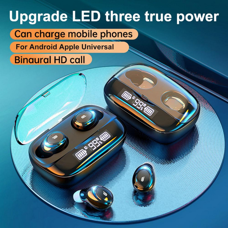 M-U8 TWS Căști fără fir Bluetooth 5.0 Afișaj digital Căști HiFi stereo impermeabile, control tactil HiFi, căști anti-zgomot