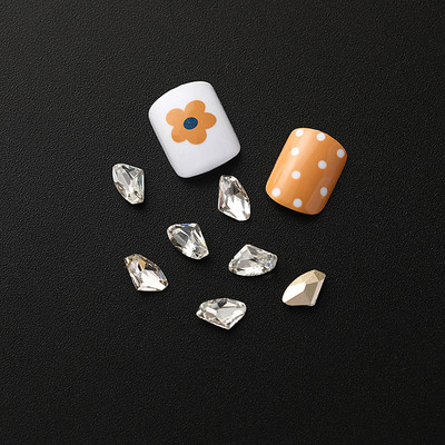 20 DB 6x10mm hegyes aljú K9 üveg fejsze alakú köröm strassz kristály drágakövek kő 3D körömdíszítés ékszer kiegészítők