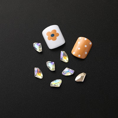 20 DB 6x10mm hegyes aljú K9 üveg fejsze alakú köröm strassz kristály drágakövek kő 3D körömdíszítés ékszer kiegészítők