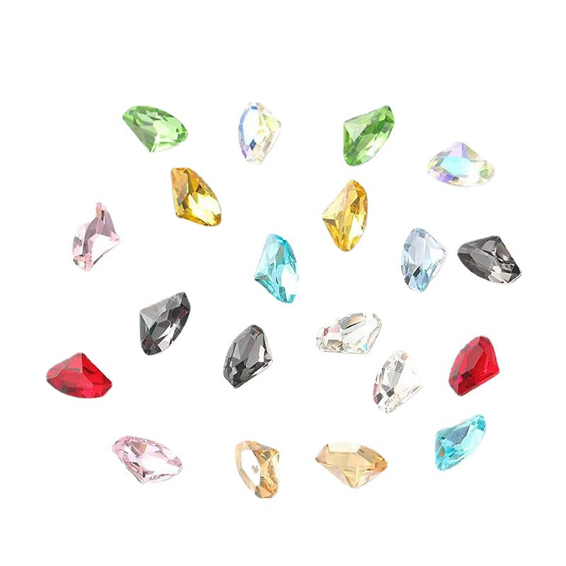 20 DB 6x10mm hegyes aljú K9 üveg fejsze alakú köröm strassz kristály drágakövek kő 3D körömdíszítés ékszer kiegészítők