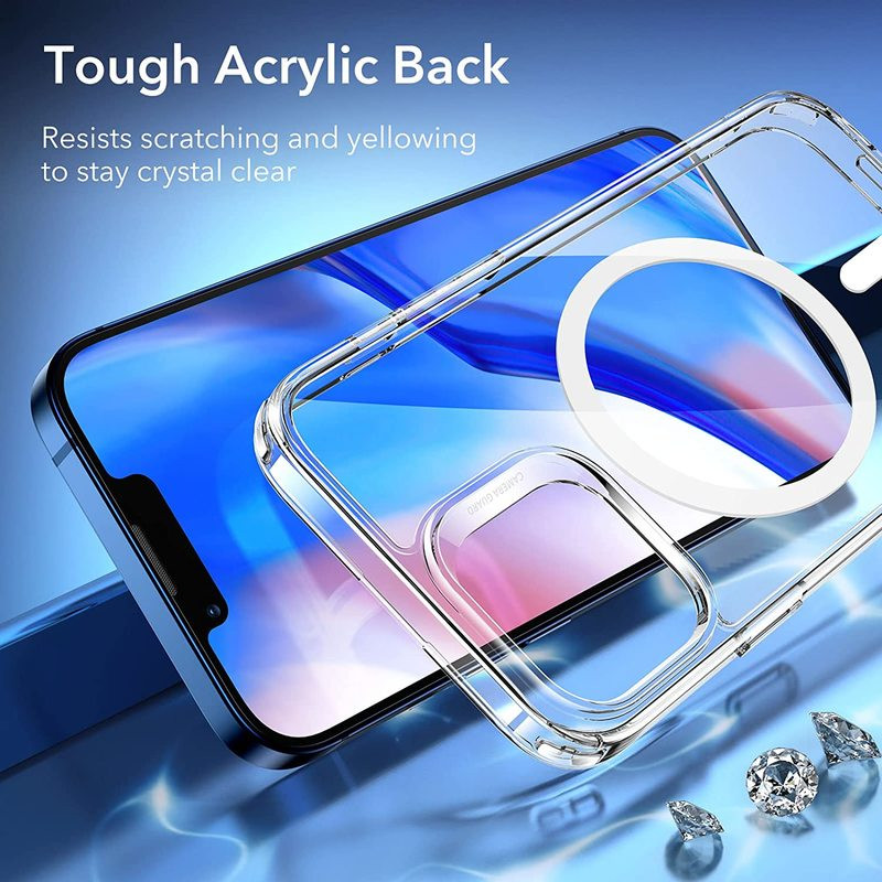 Оригинален за Magsafe магнитен калъф за безжично зареждане за iPhone 14 13 12 11 Pro Max Mini X Xs XR 7 8 Plus SE 2020 акрилен капак