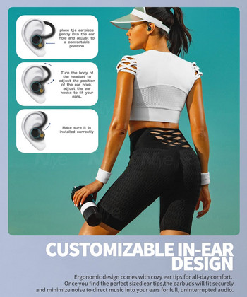 Ασύρματα ακουστικά 70H TWS Bluetooth 5.2 Ακουστικά Αθλητικά Ασύρματα ακουστικά Bluetooth Έξυπνα ακουστικά ακουστικών με ακύρωση θορύβου
