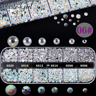 1 kutija Staklena miješana dekoracija za nokte Kit sa kamenčićima Pribor za manikuru noktiju Dragulji Kristali Oprema za nokte za profesionalce