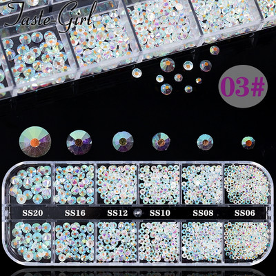 1 kutija Staklena miješana dekoracija za nokte Kit sa kamenčićima Pribor za manikuru noktiju Dragulji Kristali Oprema za nokte za profesionalce