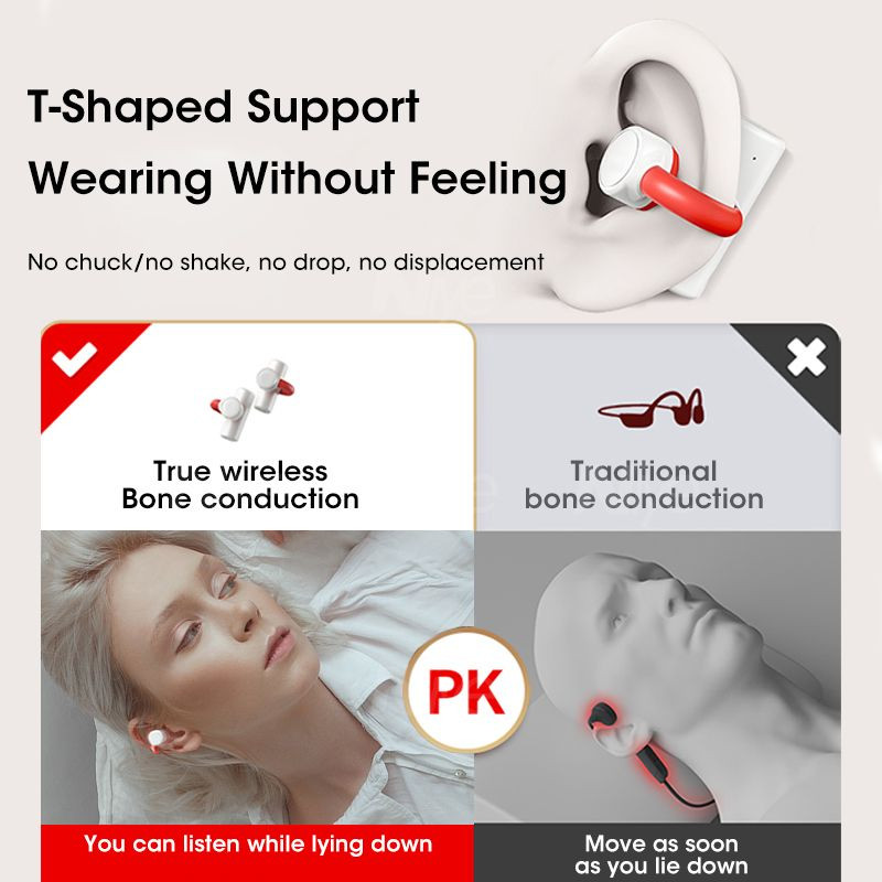 True Bone Conduction slušalice Bežične slušalice Ambie Bluetooth 5.2 TWS Earbuds Slušalice Sports Bone EarHook Hifi 4D Stereo