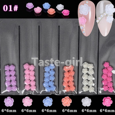 Novopridošli 60PCS 3D ukrasi od smole za nokte cvjetni ukrasi za nokte sa kamenčićima čarolije nakit kameni dodaci za nokte SZH