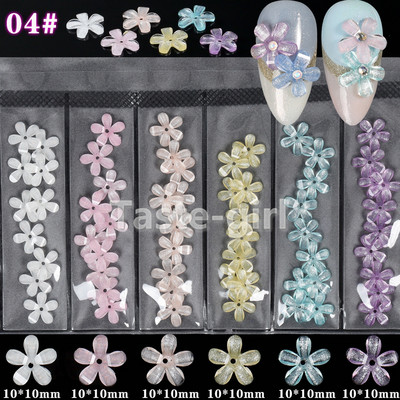 Novopridošli 60PCS 3D ukrasi od smole za nokte cvjetni ukrasi za nokte sa kamenčićima čarolije nakit kameni dodaci za nokte SZH