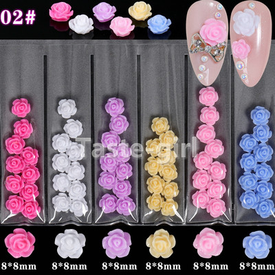 Novopridošli 60PCS 3D ukrasi od smole za nokte cvjetni ukrasi za nokte sa kamenčićima čarolije nakit kameni dodaci za nokte SZH