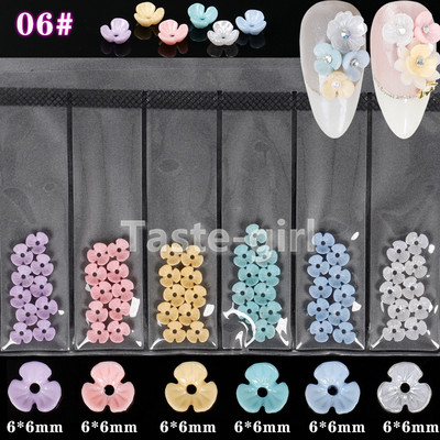 Novopridošli 60PCS 3D ukrasi od smole za nokte cvjetni ukrasi za nokte sa kamenčićima čarolije nakit kameni dodaci za nokte SZH