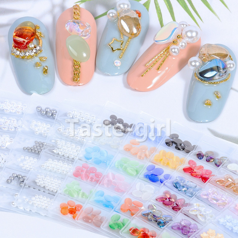 Novopridošli 60PCS 3D ukrasi od smole za nokte cvjetni ukrasi za nokte sa kamenčićima čarolije nakit kameni dodaci za nokte SZH