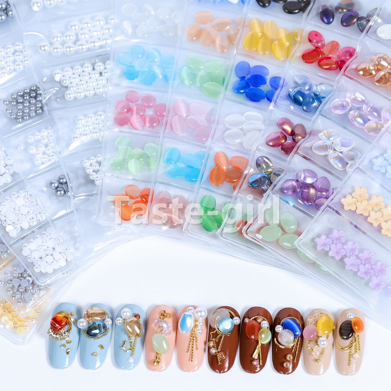 Novopridošli 60PCS 3D ukrasi od smole za nokte cvjetni ukrasi za nokte sa kamenčićima čarolije nakit kameni dodaci za nokte SZH