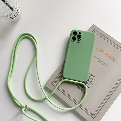 Curea de colier, curea pentru șnur, husă de telefon din silicon lichid pentru iphone 13 12 MiNi 11 Pro X XR XS Max 6s 7 8 Plus SE 2