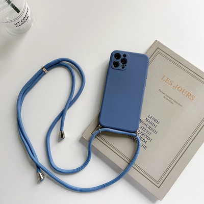 Curea de colier, curea pentru șnur, husă de telefon din silicon lichid pentru iphone 13 12 MiNi 11 Pro X XR XS Max 6s 7 8 Plus SE 2