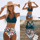 Bikini sexy cu talie înaltă, 2022, costum de baie, cu șadur, costum de baie pentru femei, set de bikini pentru femeie, body imprimat, costum de baie de vară, XXL