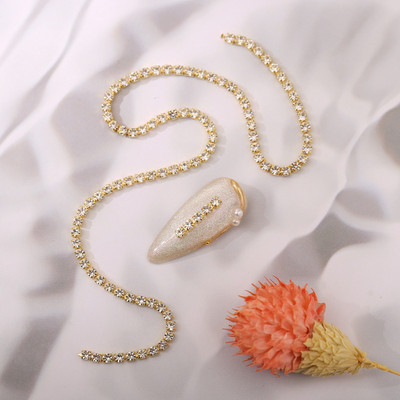 100CM gusta čašica za ukrašavanje noktiju Lanac od vještačkih dijamanata Zlato Srebrni dodaci za manikuru 3D ukrasi za uljepšavanje noktiju Dijelovi za dizajn