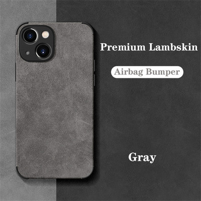 Луксозен удароустойчив матов кожен калъф от агнешка кожа за iPhone 14 13 12 11 Pro X XR XS Max 7 8 Plus мек плат Vintage Cover Funda