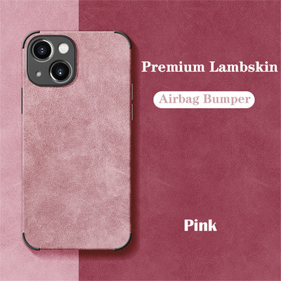Луксозен удароустойчив матов кожен калъф от агнешка кожа за iPhone 14 13 12 11 Pro X XR XS Max 7 8 Plus мек плат Vintage Cover Funda