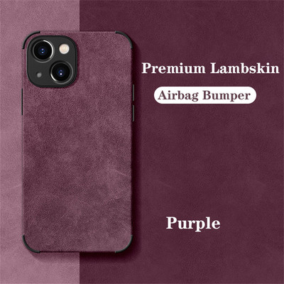 Луксозен удароустойчив матов кожен калъф от агнешка кожа за iPhone 14 13 12 11 Pro X XR XS Max 7 8 Plus мек плат Vintage Cover Funda
