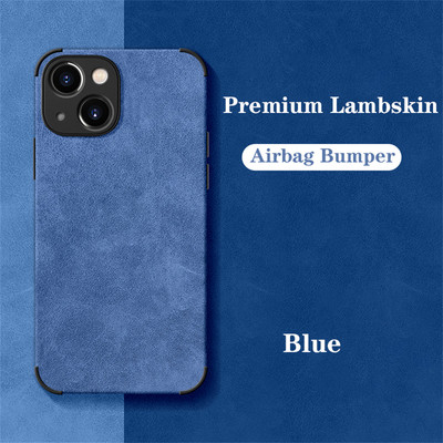 Луксозен удароустойчив матов кожен калъф от агнешка кожа за iPhone 14 13 12 11 Pro X XR XS Max 7 8 Plus мек плат Vintage Cover Funda
