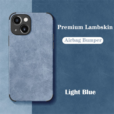 Луксозен удароустойчив матов кожен калъф от агнешка кожа за iPhone 14 13 12 11 Pro X XR XS Max 7 8 Plus мек плат Vintage Cover Funda