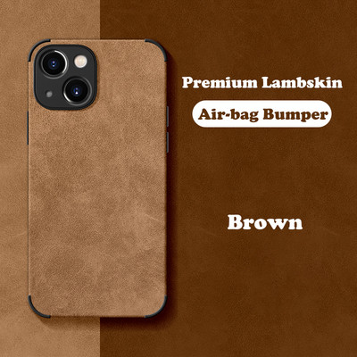 Луксозен удароустойчив матов кожен калъф от агнешка кожа за iPhone 14 13 12 11 Pro X XR XS Max 7 8 Plus мек плат Vintage Cover Funda