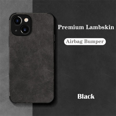 Луксозен удароустойчив матов кожен калъф от агнешка кожа за iPhone 14 13 12 11 Pro X XR XS Max 7 8 Plus мек плат Vintage Cover Funda