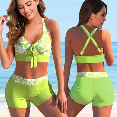 2022. Novi ženski ljetni prugasti bikini kompleti kupaćih kostima Ženski seksi kupaći kostim Dvodijelni komplet kupaćih kostima široke majice za plažu