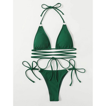 Sexy Micro Bikini 2022 Criss Cross Μαγιό Επίδεσμος Γυναικείο μαγιό Γυναικείο στρινγκ μπικίνι Σετ 2 τεμαχίων Γυναικείο μαγιό Ρούχα παραλίας