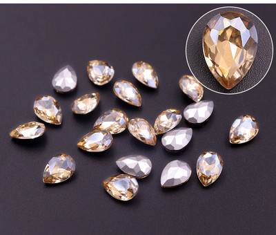25 buc. Pietre de cristal pentru unghii, strass 3D, picături de apă, pietre AB, manichiură, decorare pentru unghii, farmece, bijuterii, accesorii