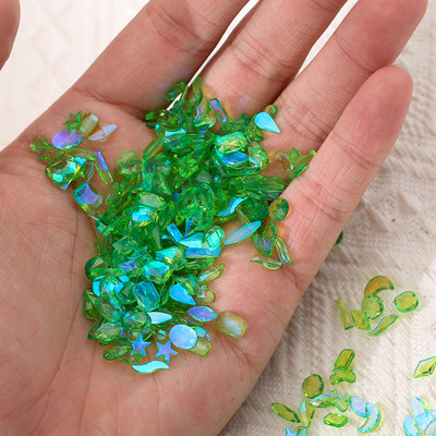 100PCS/Pakiranje Mješoviti oblik Aurora Nail Rhinestones Flatback Polar Light Smola Dragulji Kamenje Manikura Nails Art Decoration Accessories