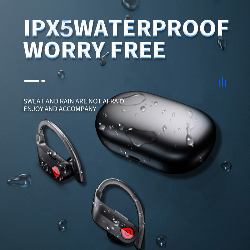 48H bežične slušalice Bluetooth 5.3 slušalice Slušalice s kukicom za uho Sportske slušalice s LED kućištem za punjenje Kučice za uši Mikrofonska slušalica