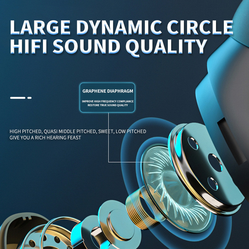 48H bežične slušalice Bluetooth 5.3 slušalice Slušalice s kukicom za uho Sportske slušalice s LED kućištem za punjenje Kučice za uši Mikrofonska slušalica