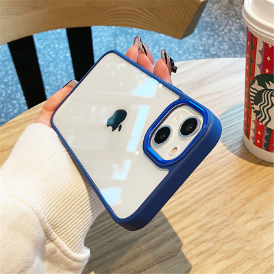 Luksuzna prozirna metalna zaštitna maska za leće za iPhone 14 13 12 Mini 11 Pro XS Max XR X 8Plus silikonska maska otporna na udarce