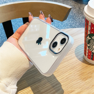 Luksuzna prozirna metalna zaštitna maska za leće za iPhone 14 13 12 Mini 11 Pro XS Max XR X 8Plus silikonska maska otporna na udarce