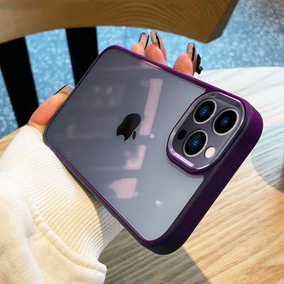 Luksuzna prozirna metalna zaštitna maska za leće za iPhone 14 13 12 Mini 11 Pro XS Max XR X 8Plus silikonska maska otporna na udarce
