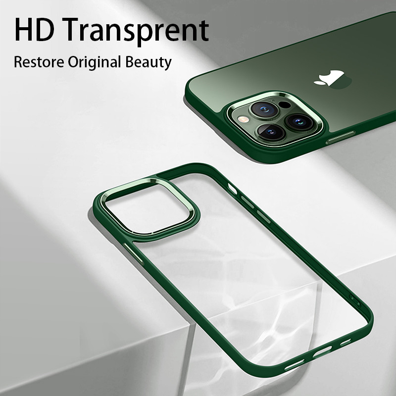 Luksuslik läbipaistev metallist objektiivi kaitseümbris iPhone 14 13 12 Mini 11 Pro XS Max XR X 8Plus silikoonist kaitseraua põrutuskindel kate