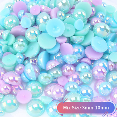 30G mješoviti dizajn Poluokrugli kamenčići Biser za odjeću Ukrasi za nokte Sjajni ravni kristalni dragulji Pribor za manikuru