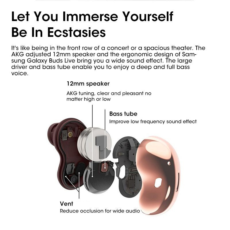 Buds Live kõrvaklapid TWS kõrvaklapid Bluetooth kõrvaklapid Mikrofoniga juhtmevaba laadimisega kõrvaklapid Samsungi stereomängude spordikõrvaklappidele