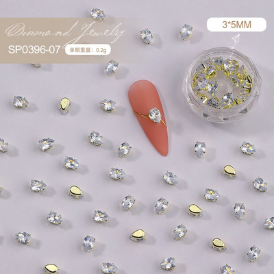 20 komada luksuznih dijamanata s kandžama privjesci za nokte s dijamantima za ukrašavanje noktiju Zlato Srebro Ravni nakit Dragulji Pribor za manikuru