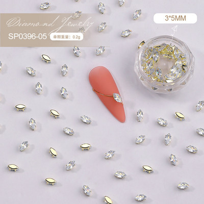 20 komada luksuznih dijamanata s kandžama privjesci za nokte s dijamantima za ukrašavanje noktiju Zlato Srebro Ravni nakit Dragulji Pribor za manikuru