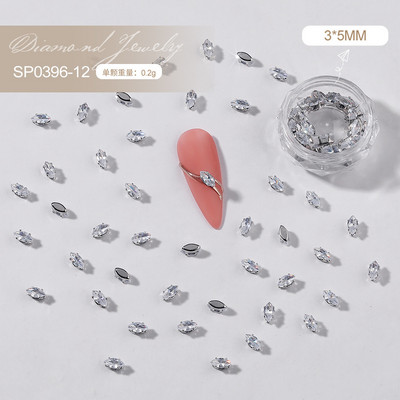 20 komada luksuznih dijamanata s kandžama privjesci za nokte s dijamantima za ukrašavanje noktiju Zlato Srebro Ravni nakit Dragulji Pribor za manikuru